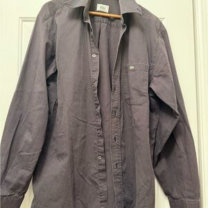 Lacoste | Dark Gray Blue Button-Up Shirt